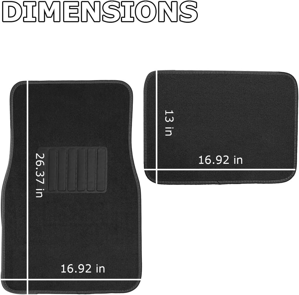 4 Piece Black All Weather Car Floor Mats I252