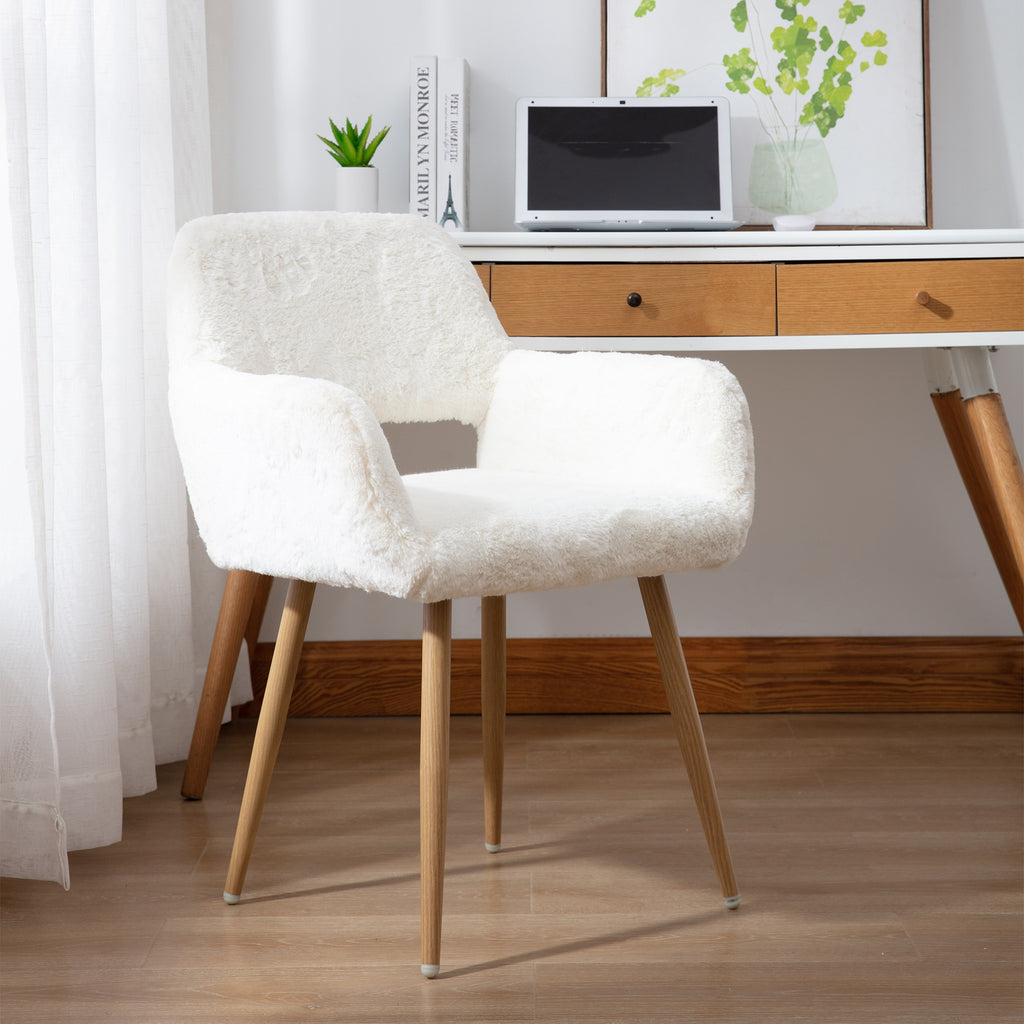 Faux Fur Dining Chairs with Solid Steel Leg Q791