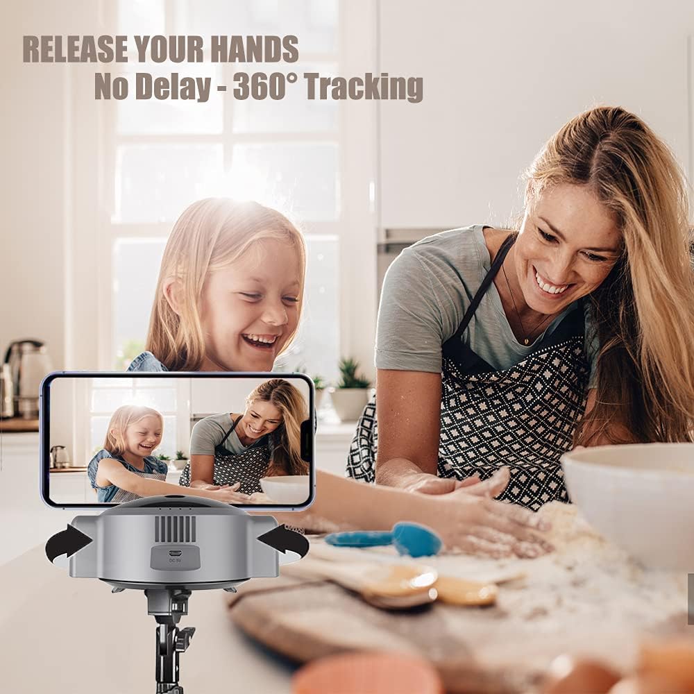 Smart Tracking Phone Holder with Selfie Lights and 1080p Webcam with Microphone E410