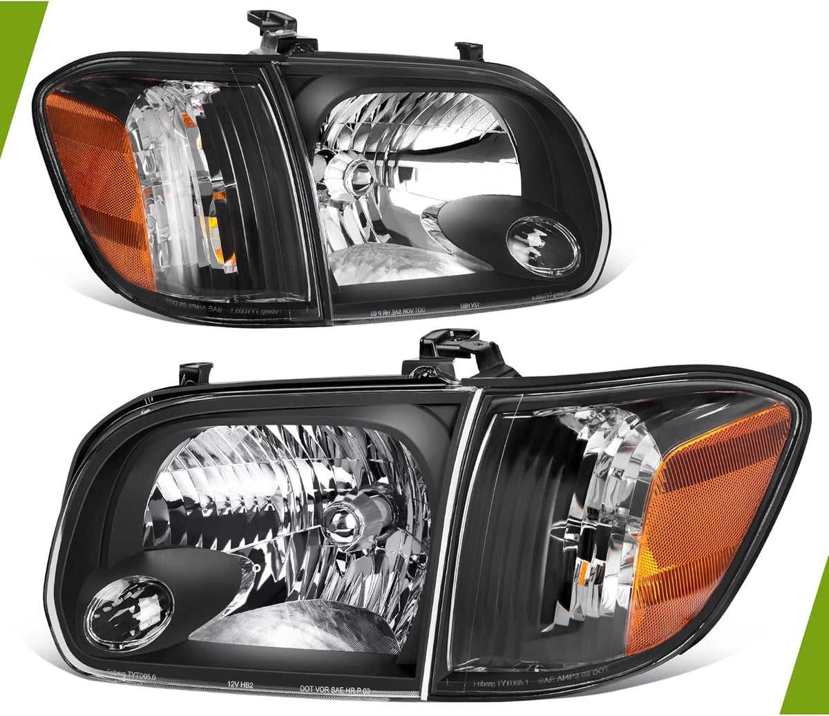 Headlight Assembly Black Housing Clear Lens E682984