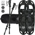 21/25/30 Aluminum Alloy Snowshoes with Carrying Tote Bag and Trekking Poles S13161