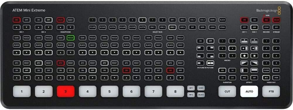 ATEM Mini Extreme HDMI Live Stream Switcher Bundle with HDMI Cable, Cat5e Cable, and Cable Ties X384