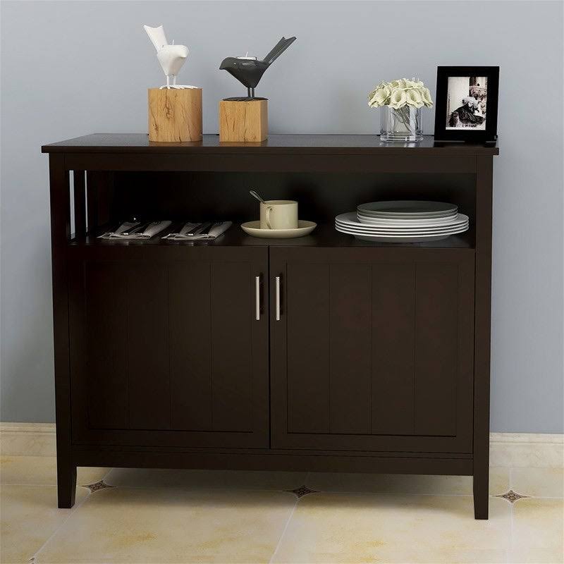 Wooden Kitchen Storage Sideboard Buffet Server Cabinet, Brown J27199