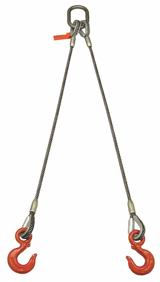 Wire Rope Sling, 13 ft L, 13600 lb Capacity Q8976