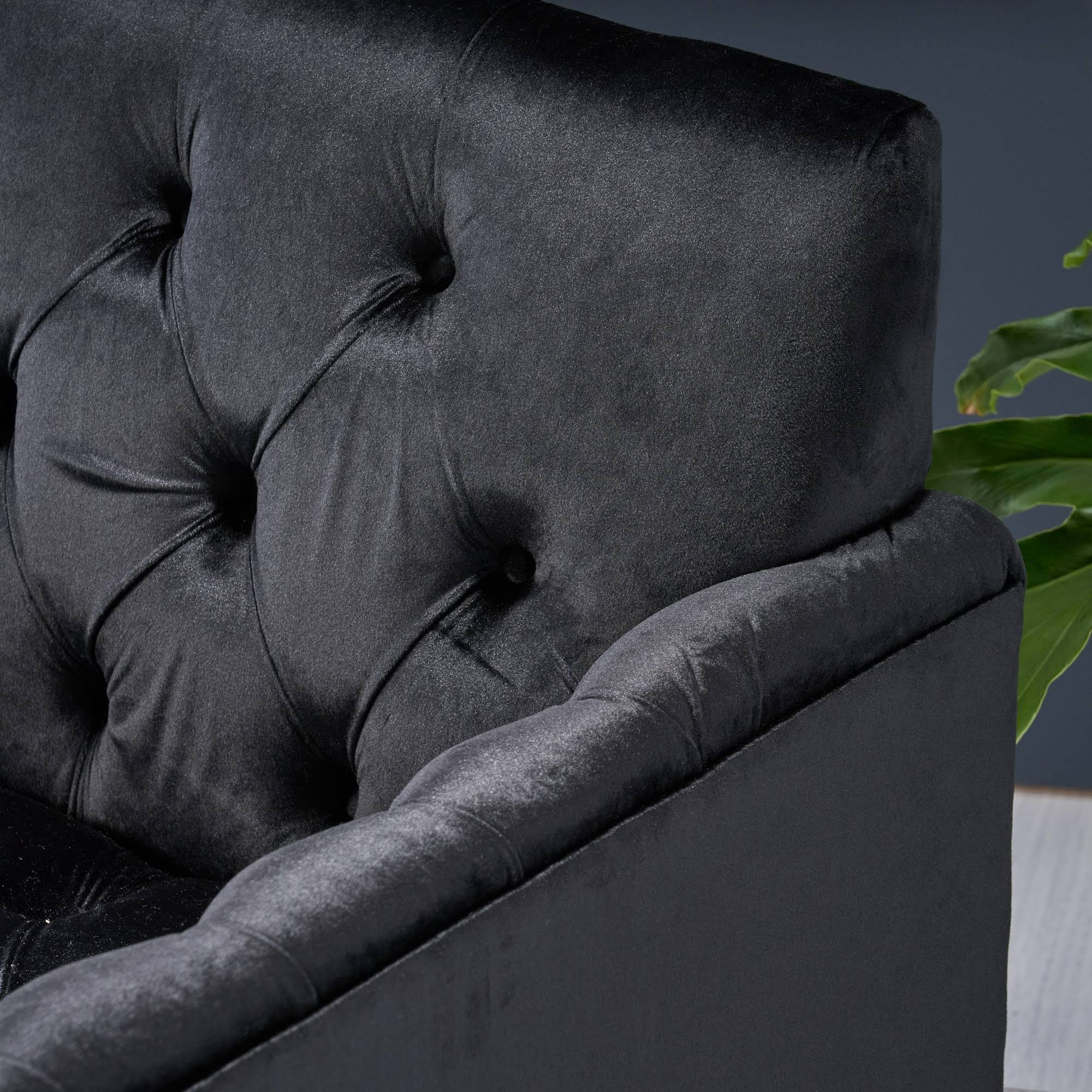 Black Velvet Arm Chair W247