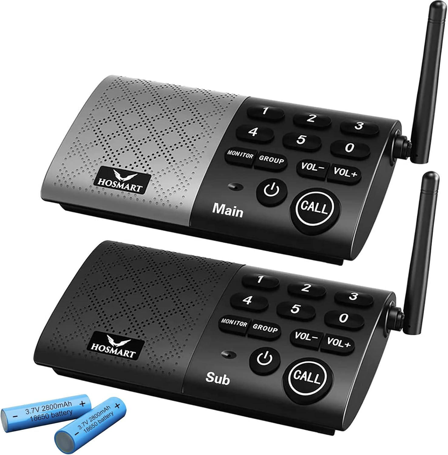 Full Duplex Wireless Intercom System, DECT 6.0 Technology, 1000 Feet Range, Pack of 2 P584