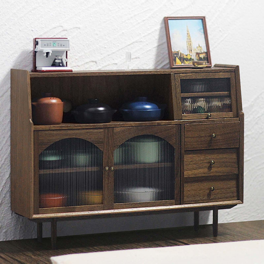 Walnut Dollhouse Miniature Sideboard Cabinet Z5481