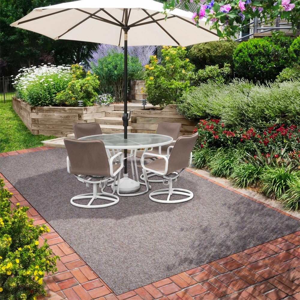 Indoor Outdoor Carpet with Rubber Marine Backing - Brown - 6 Feet x 30 Feet V165914
