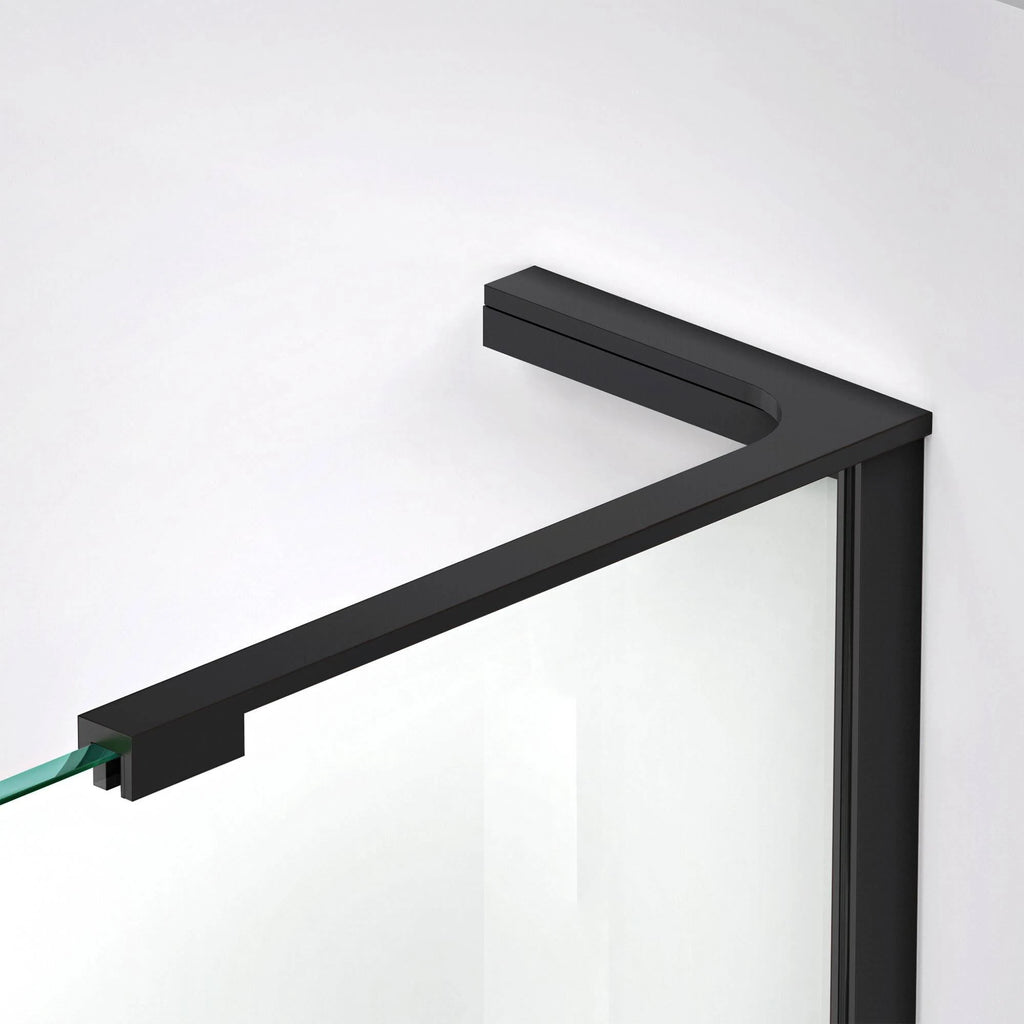 Frameless Hinged Shower Enclosure in Satin Black W4393