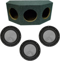 Triple 10 Sub Box Enclosure Car Stereo Rearfire Sealed Subwoofer Bundle H19191