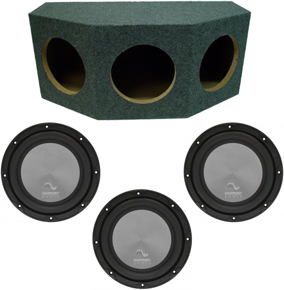 Triple 10 Sub Box Enclosure Car Stereo Rearfire Sealed Subwoofer Bundle H19191