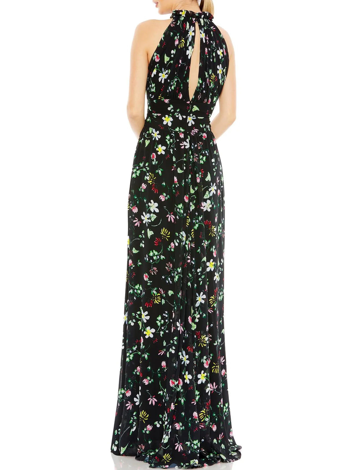 Floral Print Maxi Evening Dress U37881
