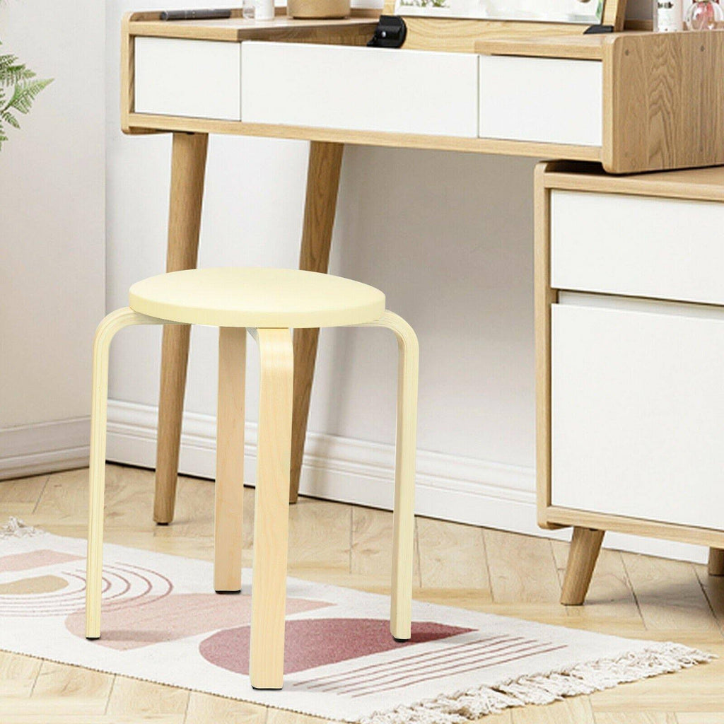 Beige Bentwood Round Stool Set of 4 U909624