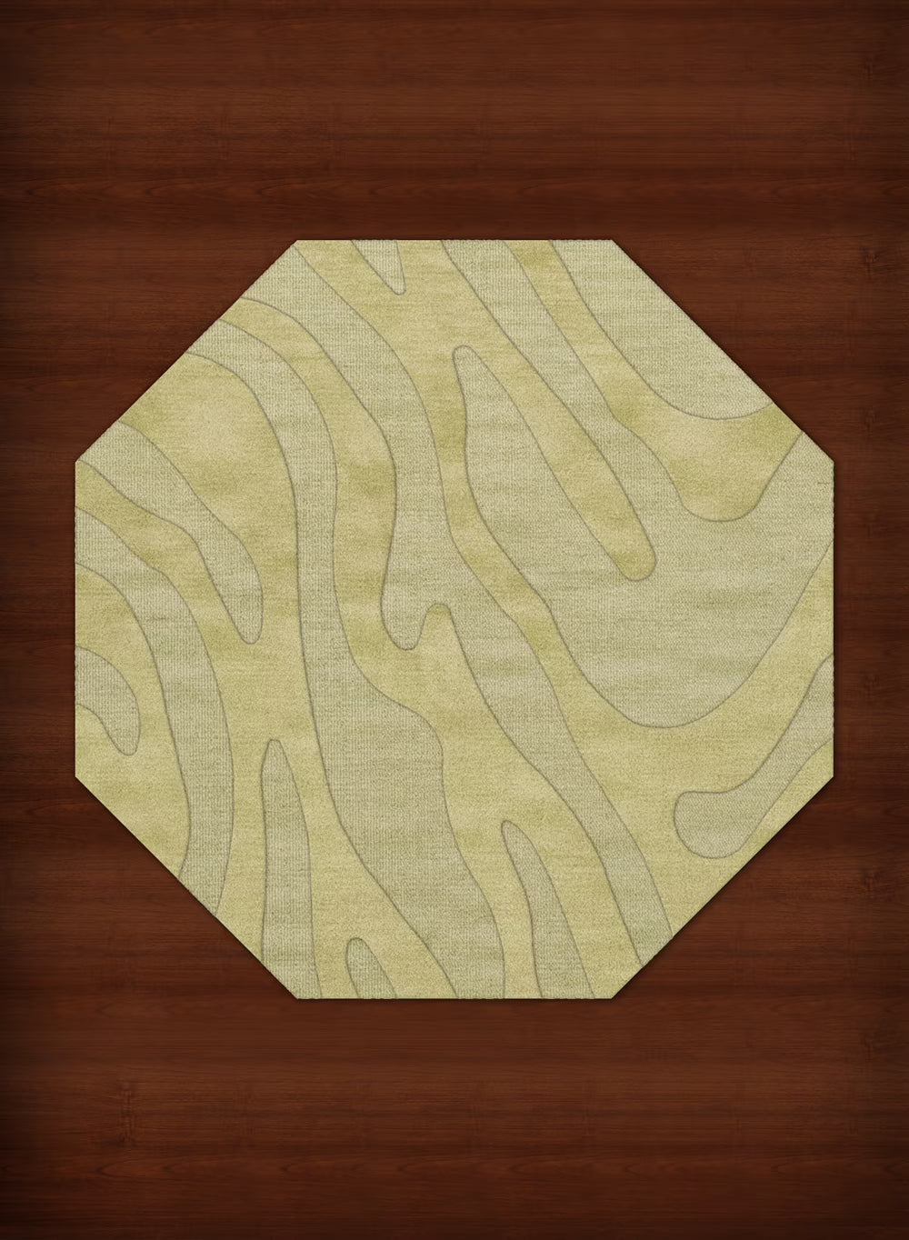 Mint Swirls Lines 8' x 8' Octagon Area Rug Y7150