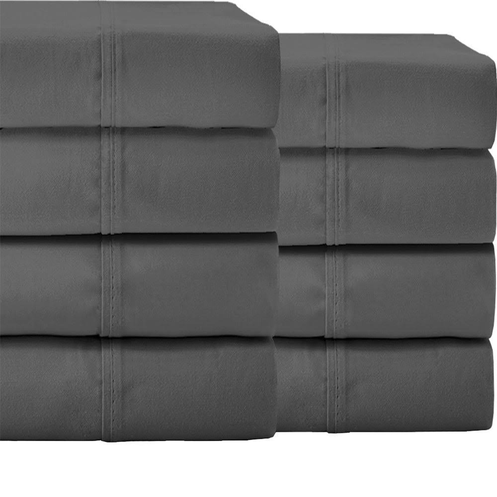 Grey Cal King 10 Pack Double Brushed Microfiber Sheet Set Y5909