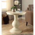 Antique White Pedestal End Table S5724