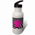 Pink Zebra Animal Stripe 21 oz Sports Water Bottle Q860072