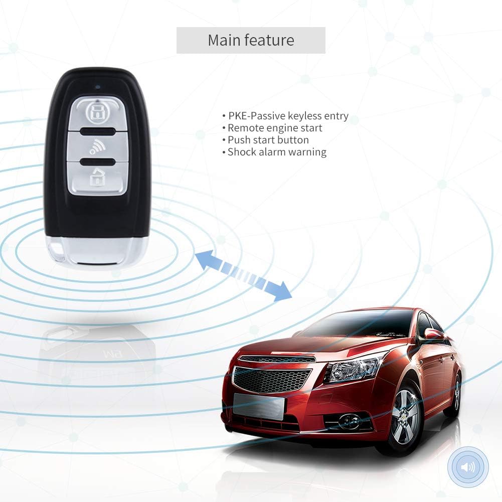 PKE Car Alarm with Remote Starter Passive Keyless Entry Proximity Unlock DC12V J129046