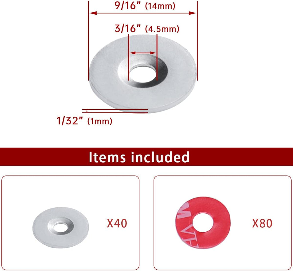 40Pack Cable Railing Kit Protector Sleeve Adhesive Grommet for 1/8 5/32 Wire Rope Wood Posts T316 Stainless Steel V770