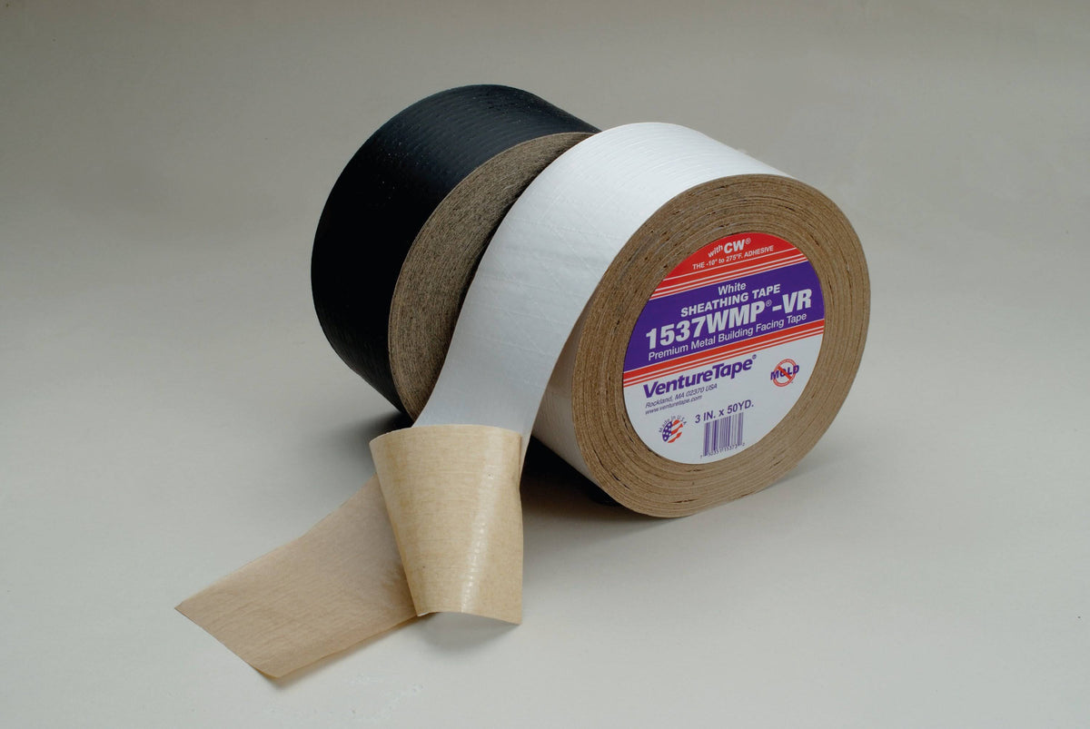 Black Metal Building Facing Tape, 72 mm x 45.7 M, 16 per Case Q386218