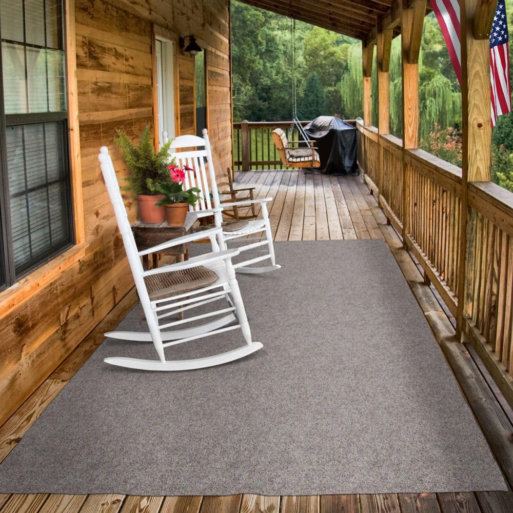 Indoor Outdoor Carpet with Rubber Marine Backing - Brown - 6 Feet x 30 Feet V165914