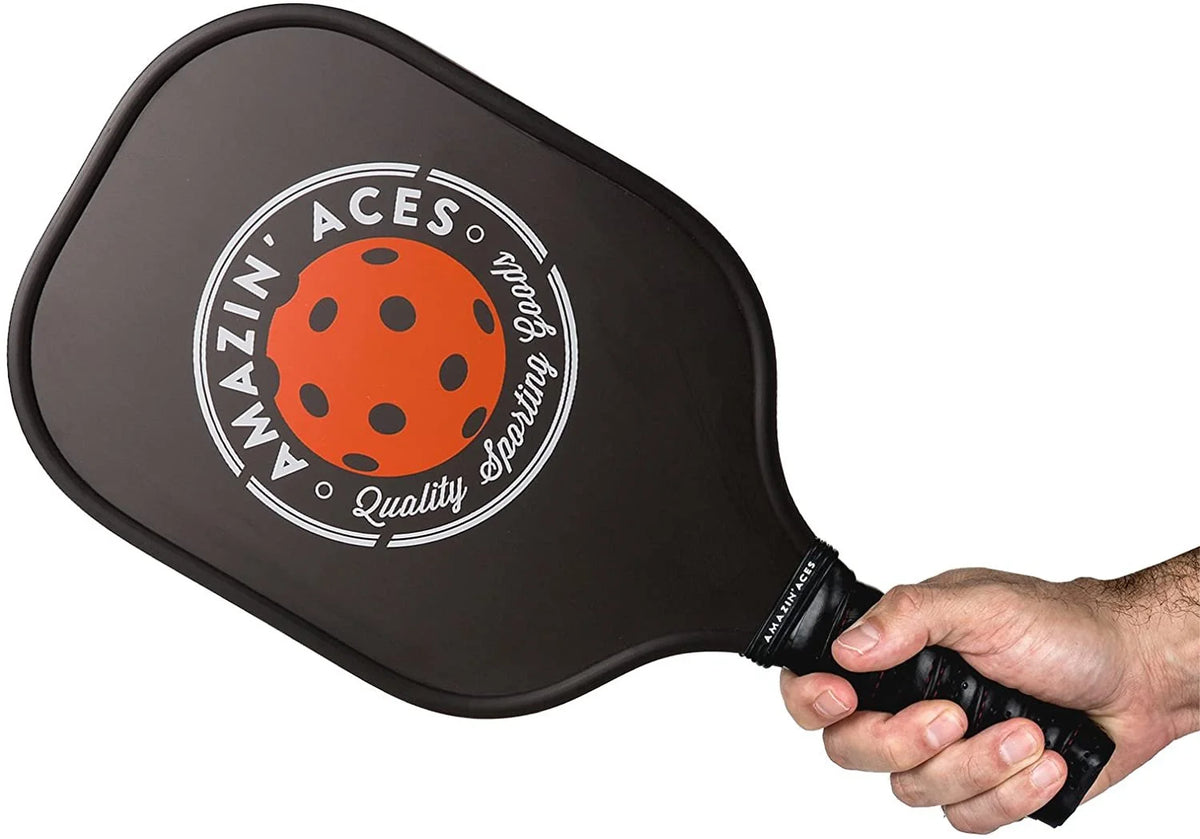 Two Graphite Pickleball Paddles Set with Four Balls and Mesh Carry Bag B79855