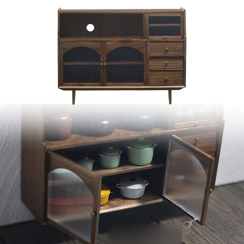 Walnut Dollhouse Miniature Sideboard Cabinet Z5481