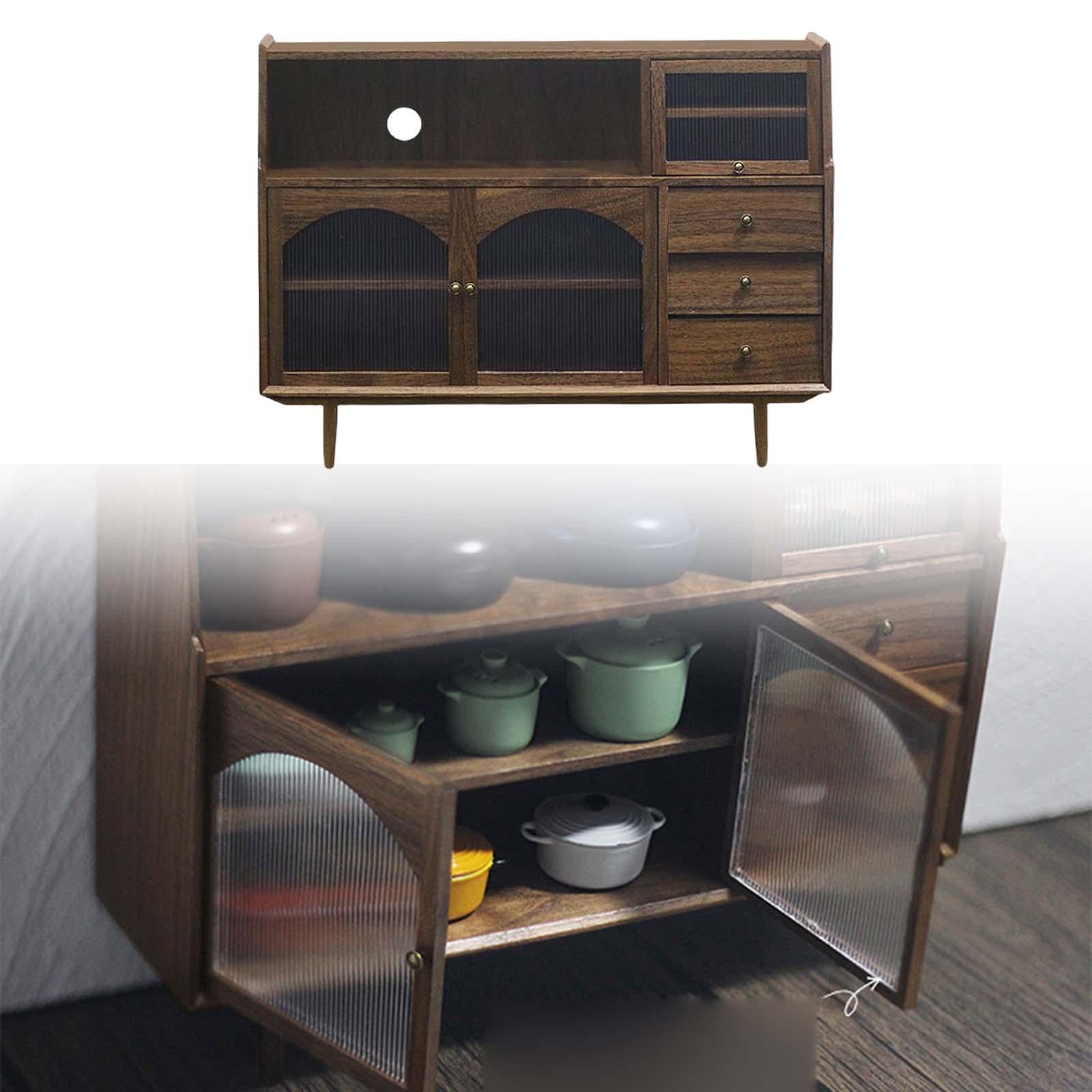 Walnut Dollhouse Miniature Sideboard Cabinet Z5481