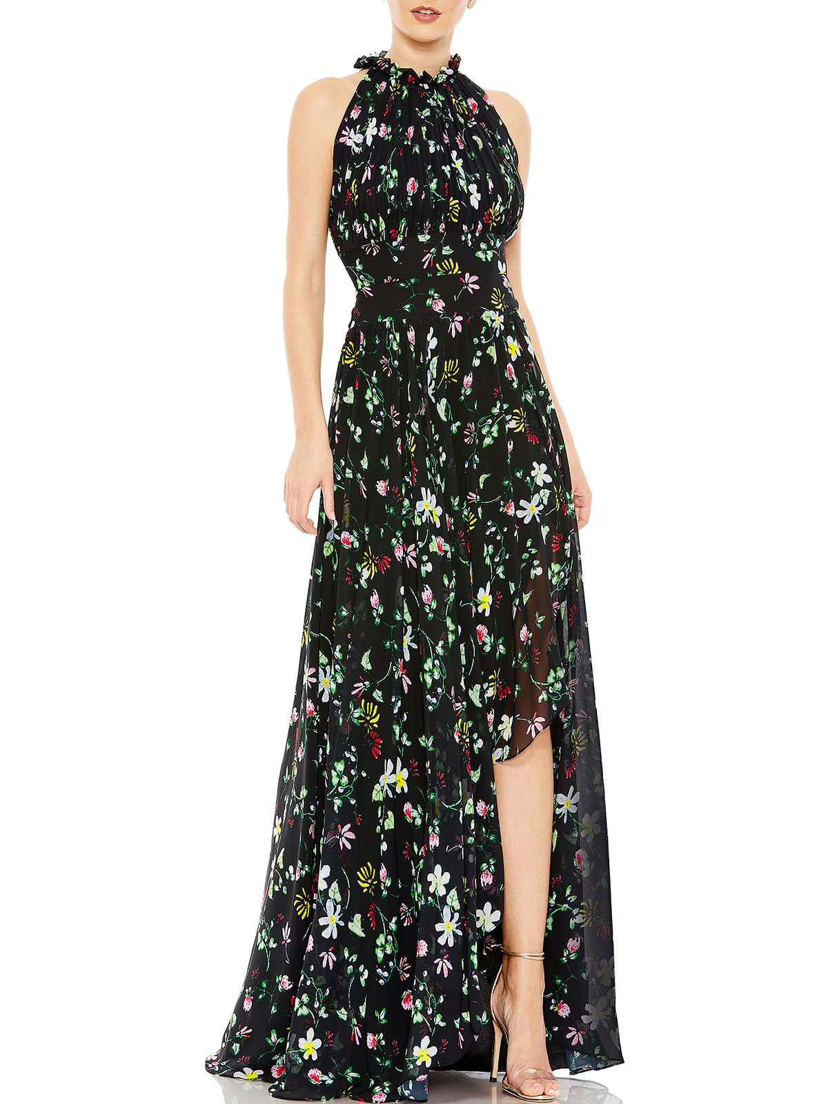 Floral Print Maxi Evening Dress U37881