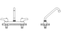 Chrome Two Handle Deck-Mount Faucet G989266