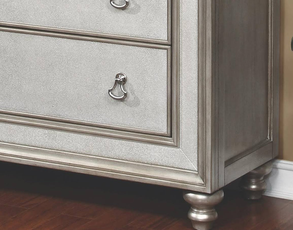 Metallic Platinum Curio Cabinet E912