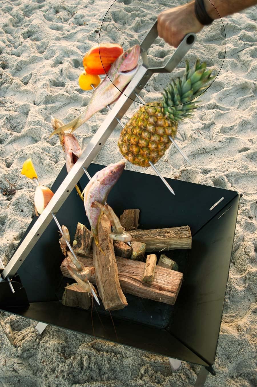 Wood Burning Grill with Cooking Stake M217