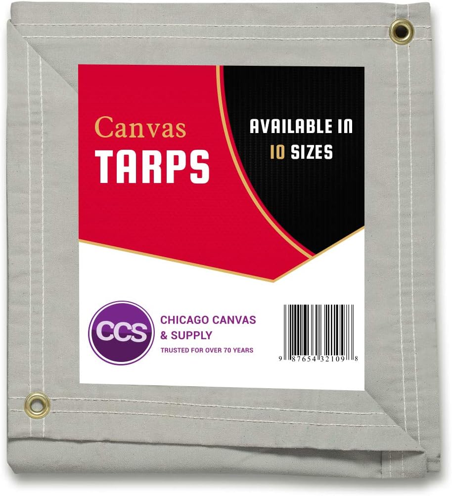Gold 12 by 14 Feet Waterproof Canvas Tarp with Rustproof Grommets M101090