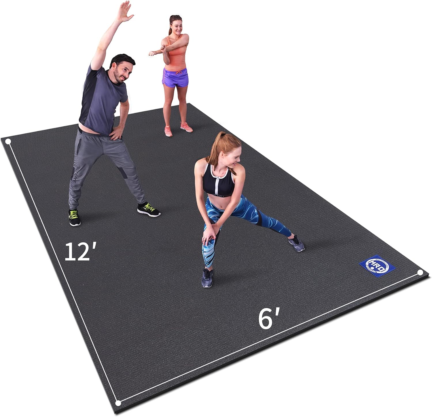 Large Exercise Mat 6' x 12' x 7mm, High-Density Workout Mat R30885
