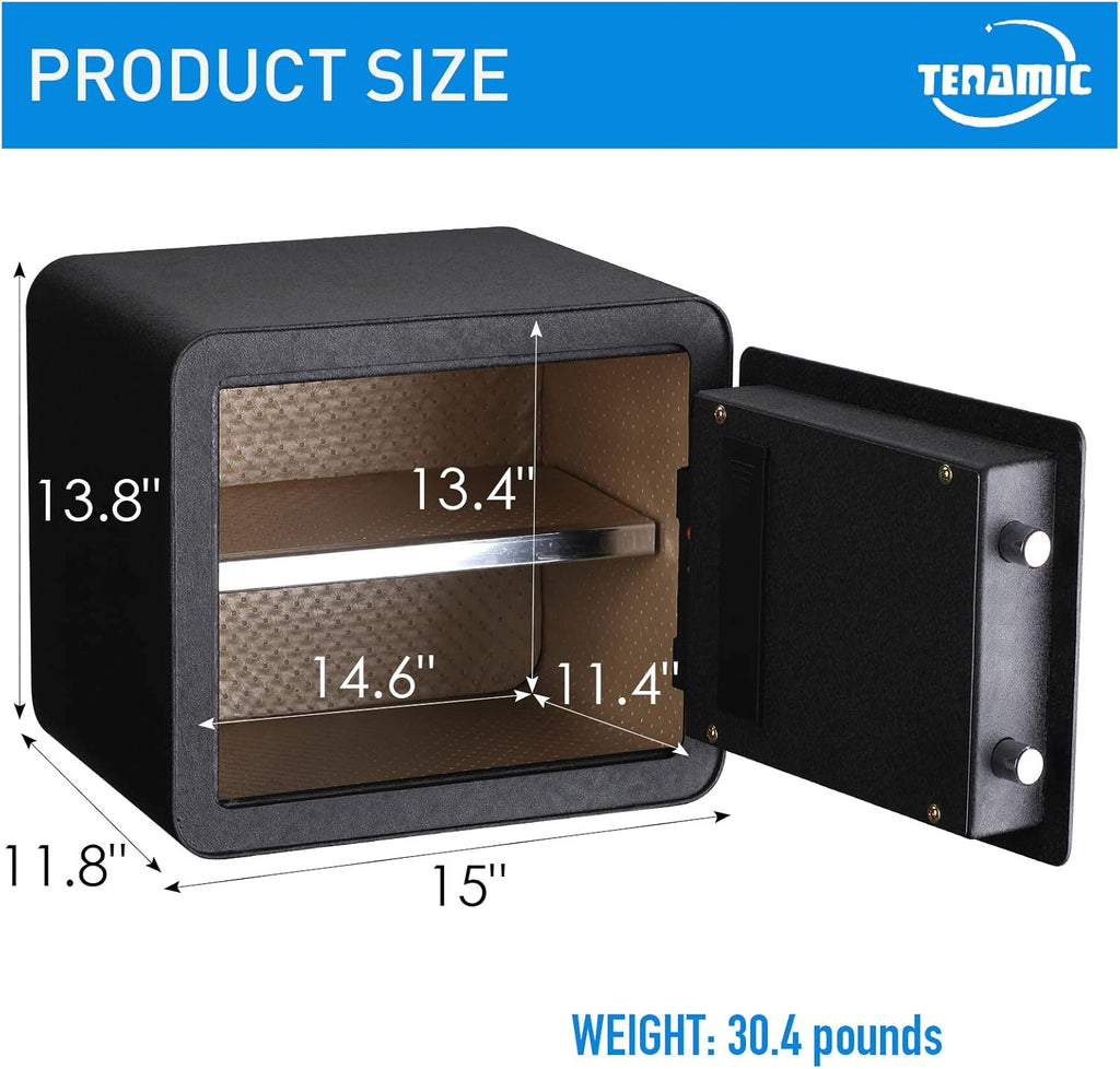 Black Biometric Fingerprint Safe Box with Touch Screen Keypad G213