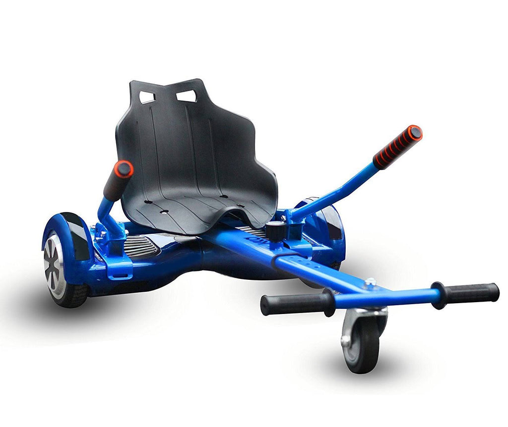 Blue Chrome Hoverboard and Wireless Speaker and Blue Hovercart L481