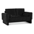 Black Chenille Fabric Loveseat M73806