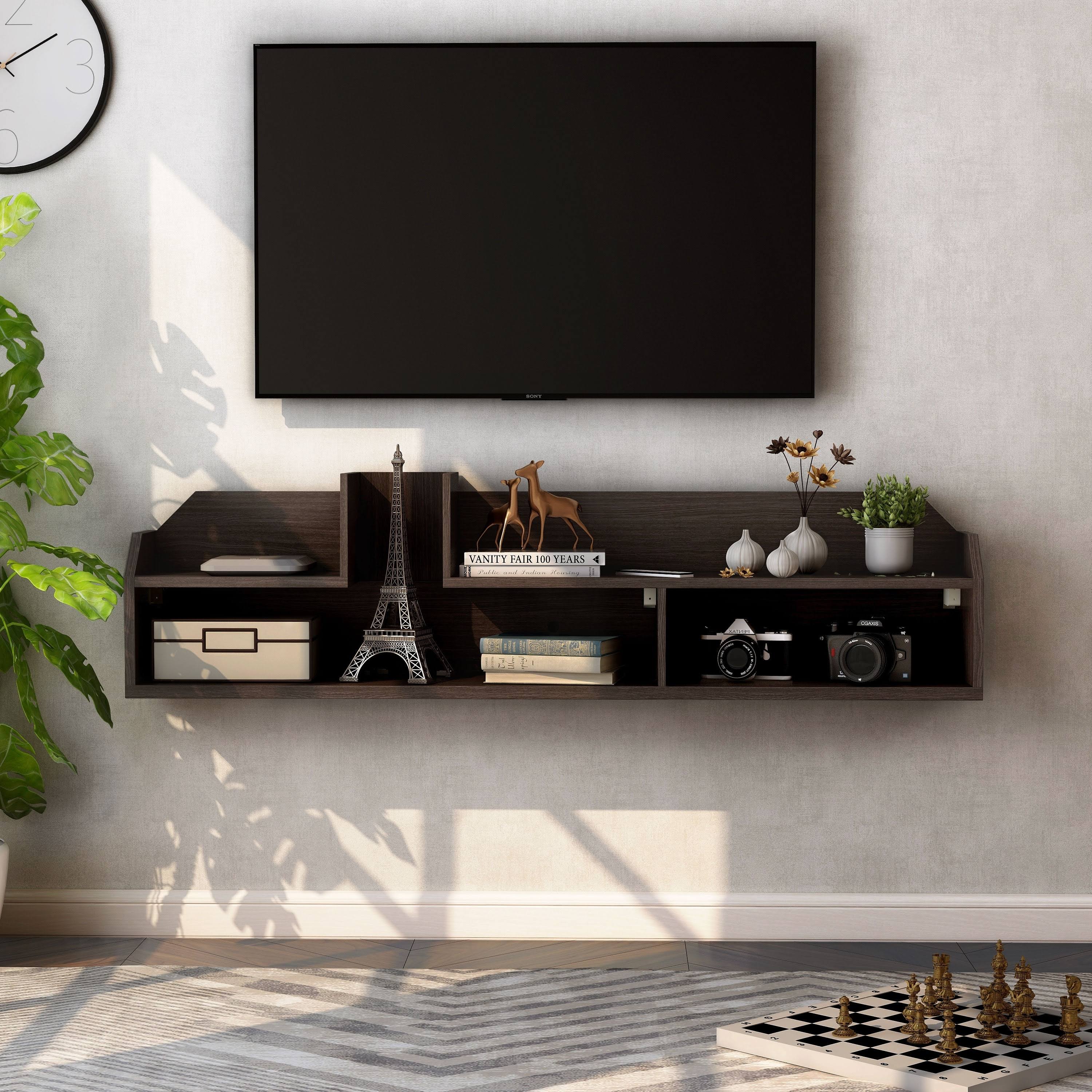 Walnut Wall-Mounted Media Console Z92603