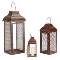 Brown Metal Lantern Set of 3 O3322