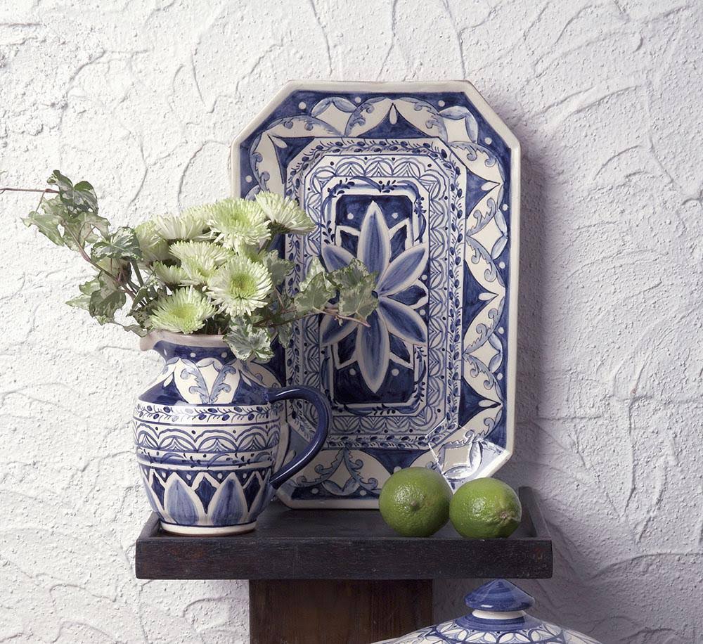 Terracotta Indigo Small Pitcher D7959