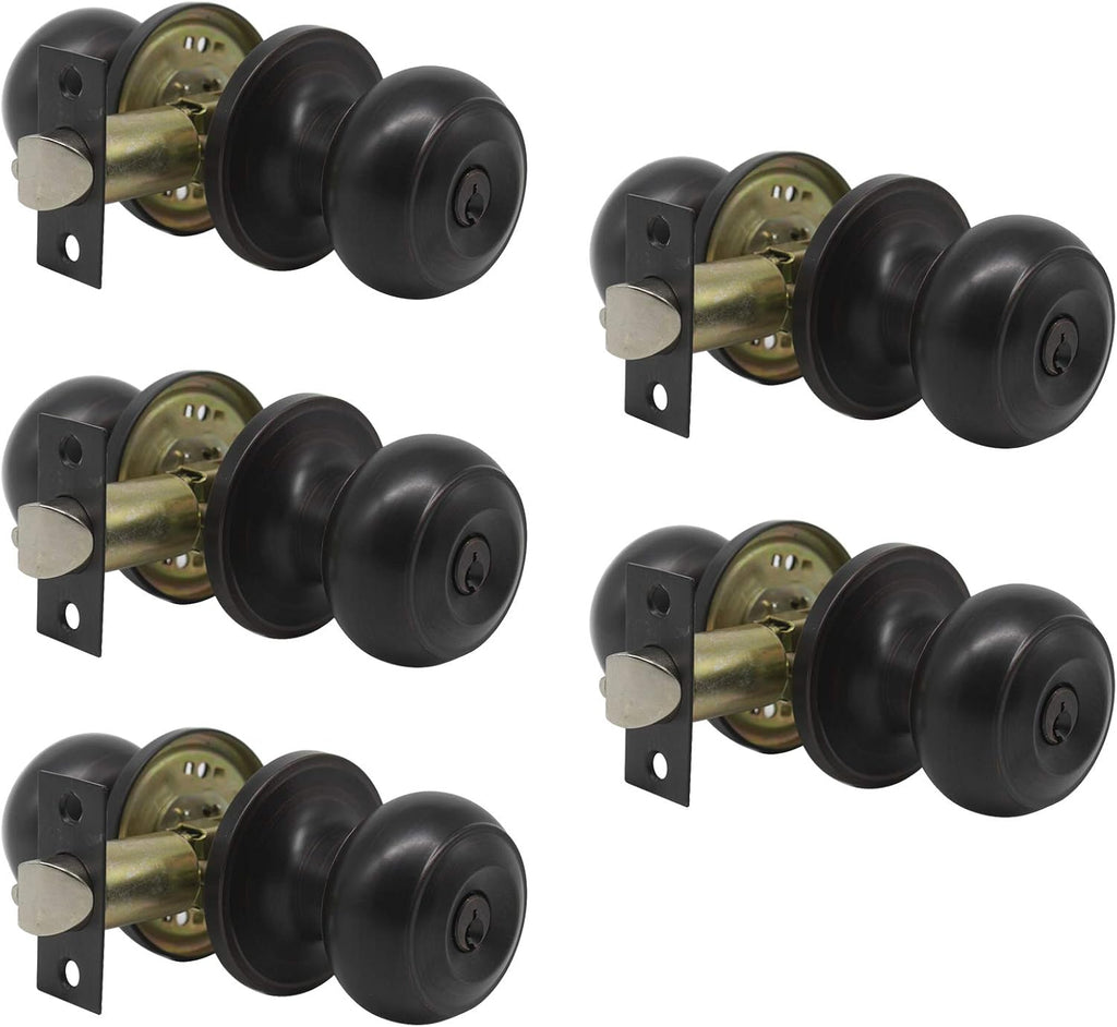 (5 Pack) Oil Rubbed Bronze Passage Door Knob C218729