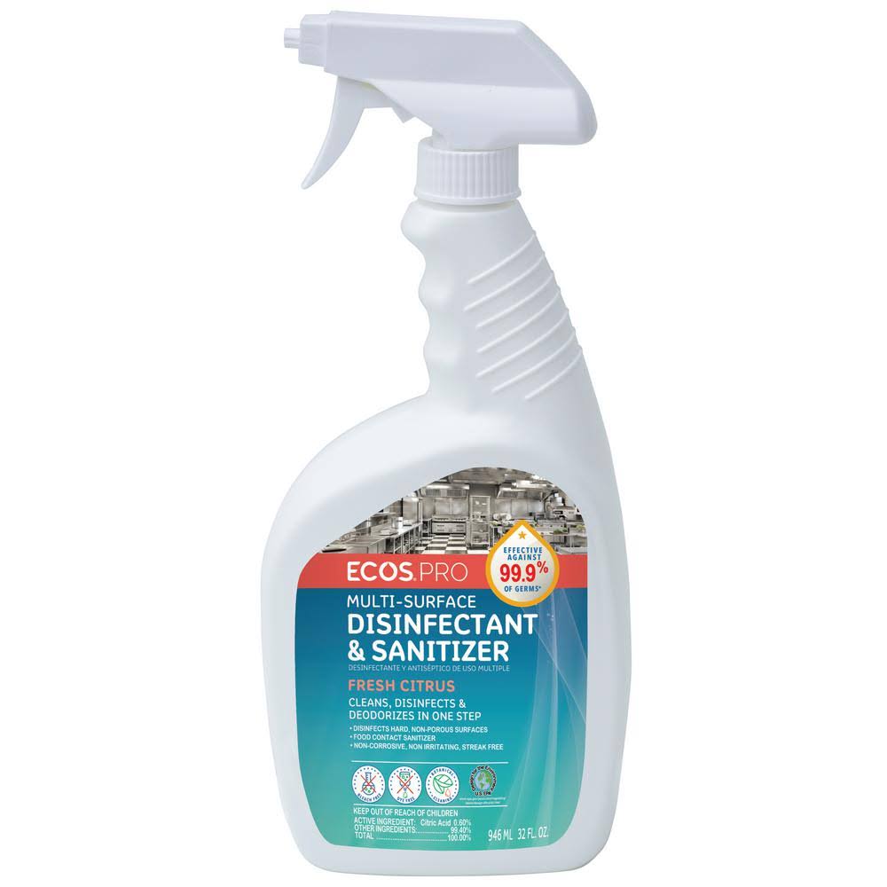 32 oz Fresh Citrus Multi-Surface Disinfectant and Sanitizer - 6/Case X346494