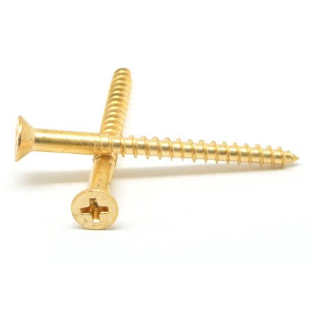 Brass Wood Screw Flat Head Phillips Pk 50 T83395