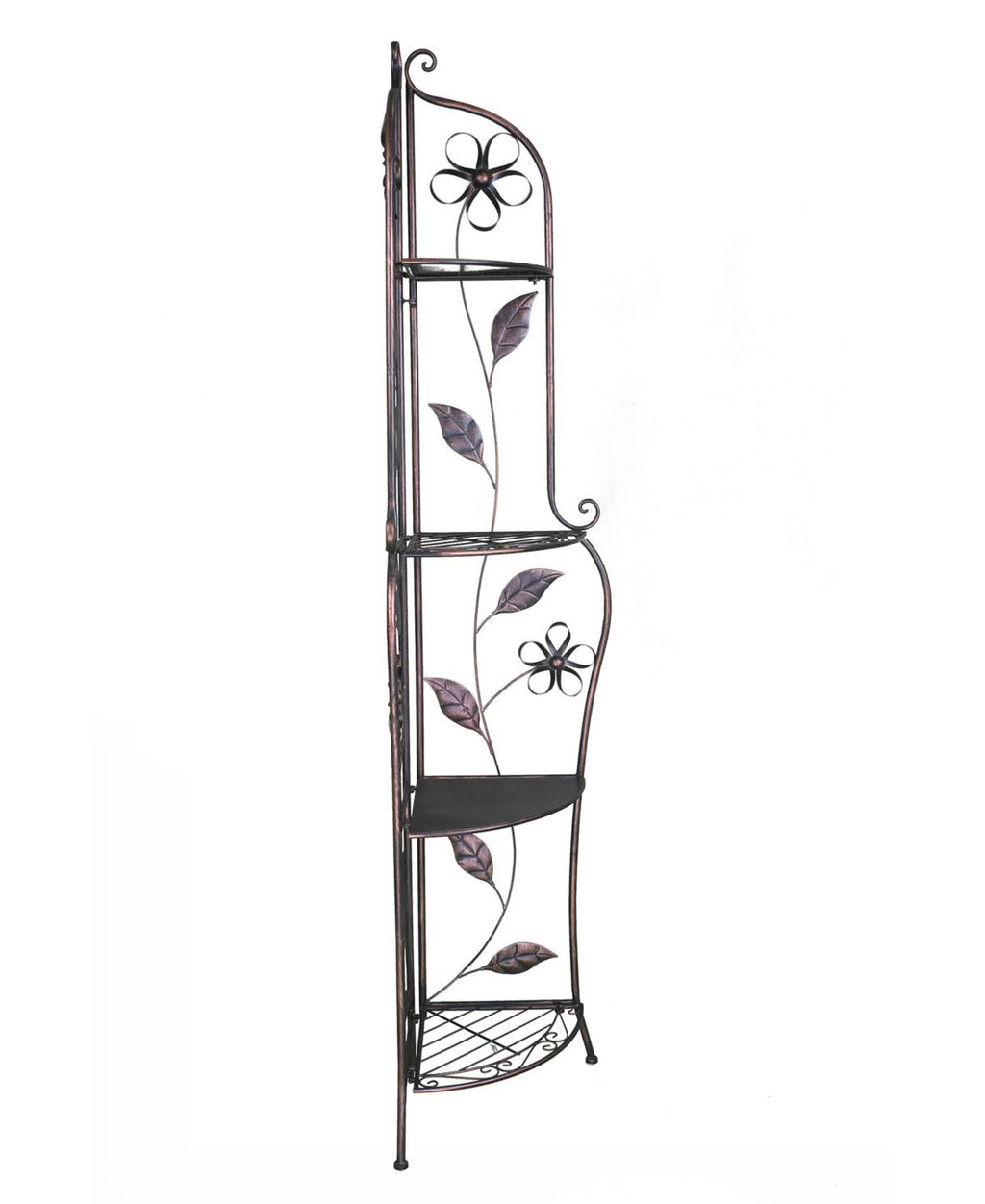 Copper 4 Shelf Corner Bakers Rack Y557