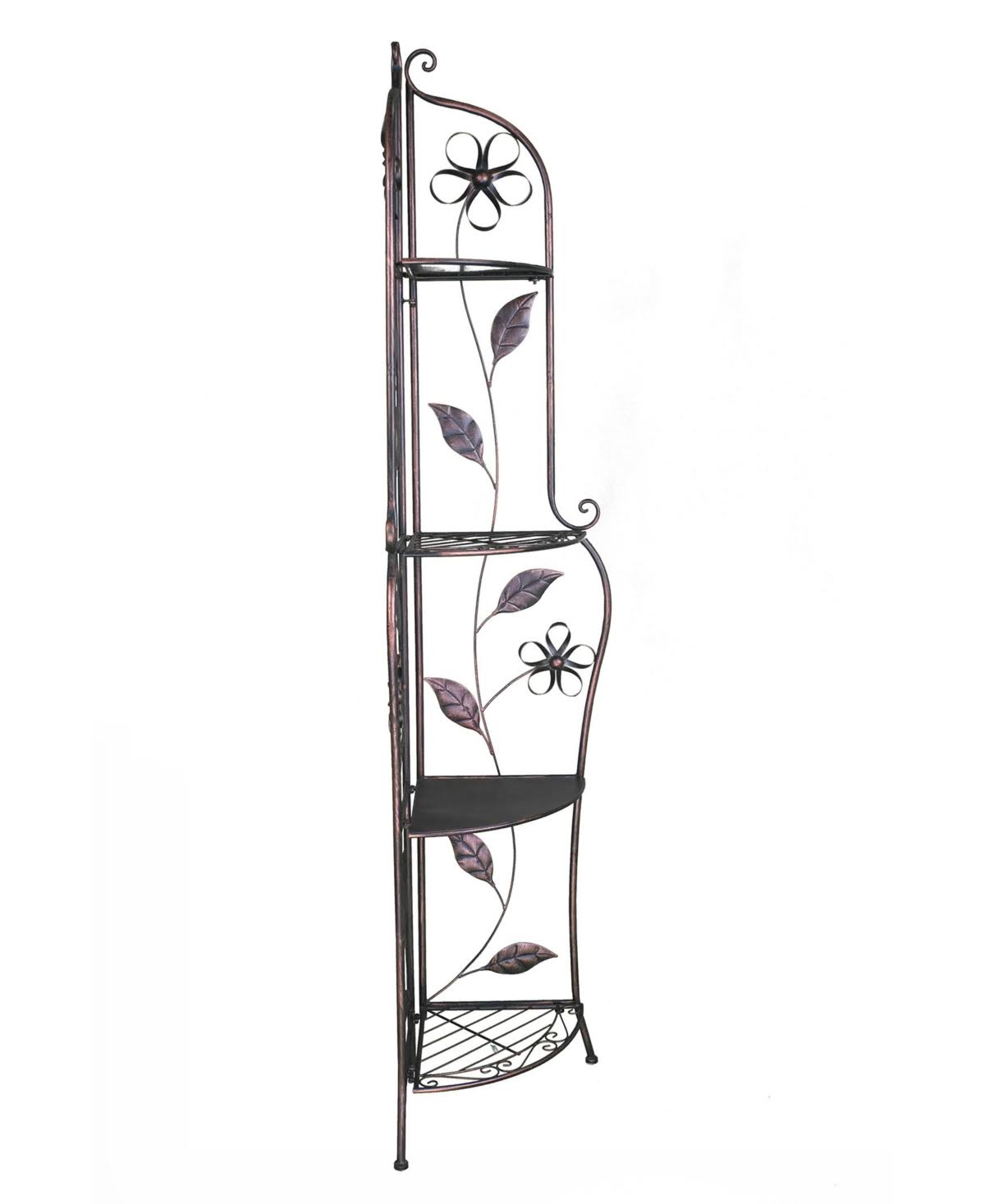 Copper 4 Shelf Corner Bakers Rack Y557