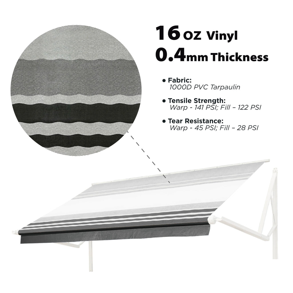 Retractable Motorized 20'X8' RV Patio Canopy Awning Black J255999