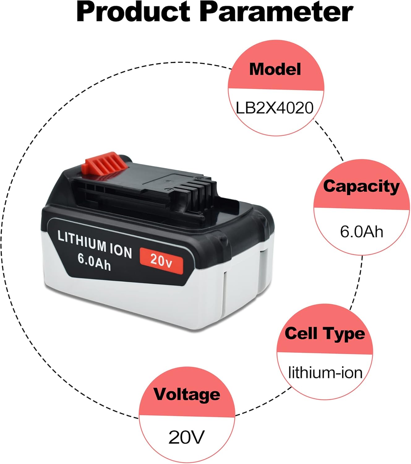 2 Packs 6.0Ah 20V Replacement Battery for Black and Decker 20 Volt Max Cordless Tool Batteries O23532