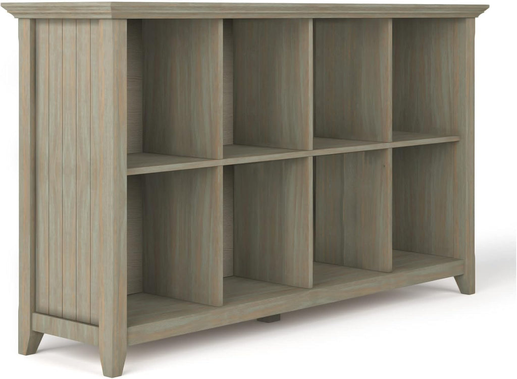 Solid Wood 8 Cube Storage Sofa Table in Brunette Brown X642