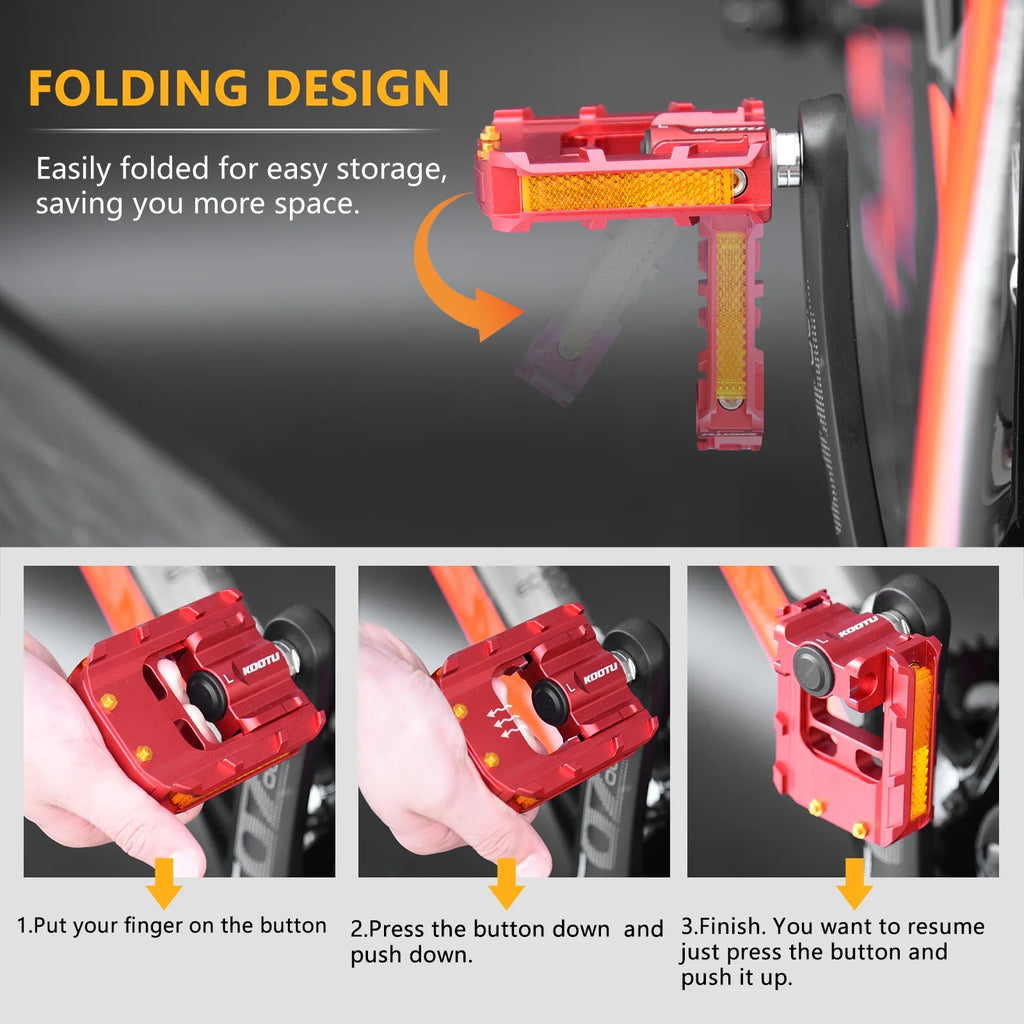 9/16 Inch Aluminum Non-Slip Folding Bike Pedals H5197