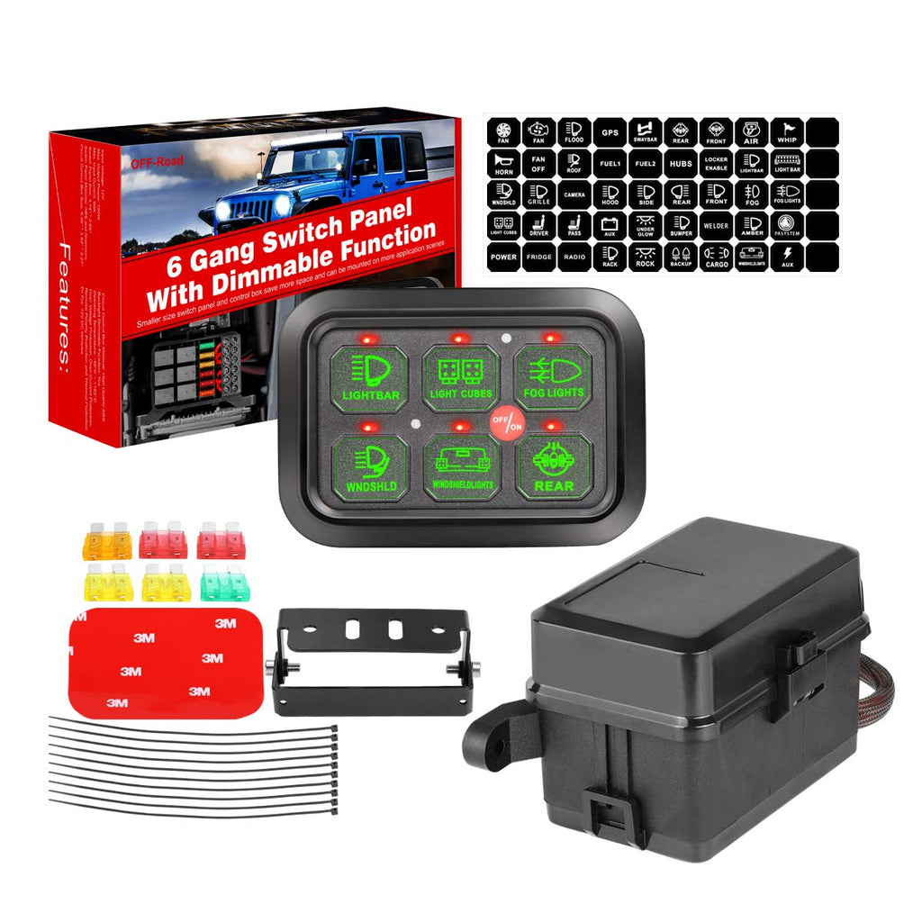 6 Gang Switch Panel Automatic Dimmable Touch Switch Box W12681